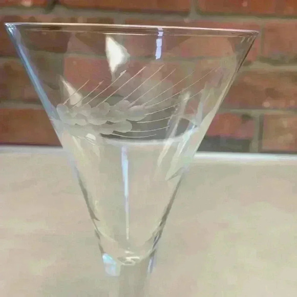 3 Javit Crystal Vintage Water/Wine Glasses Wheat Etching Pattern: “Fine Wheat" - Picture 4 of 7